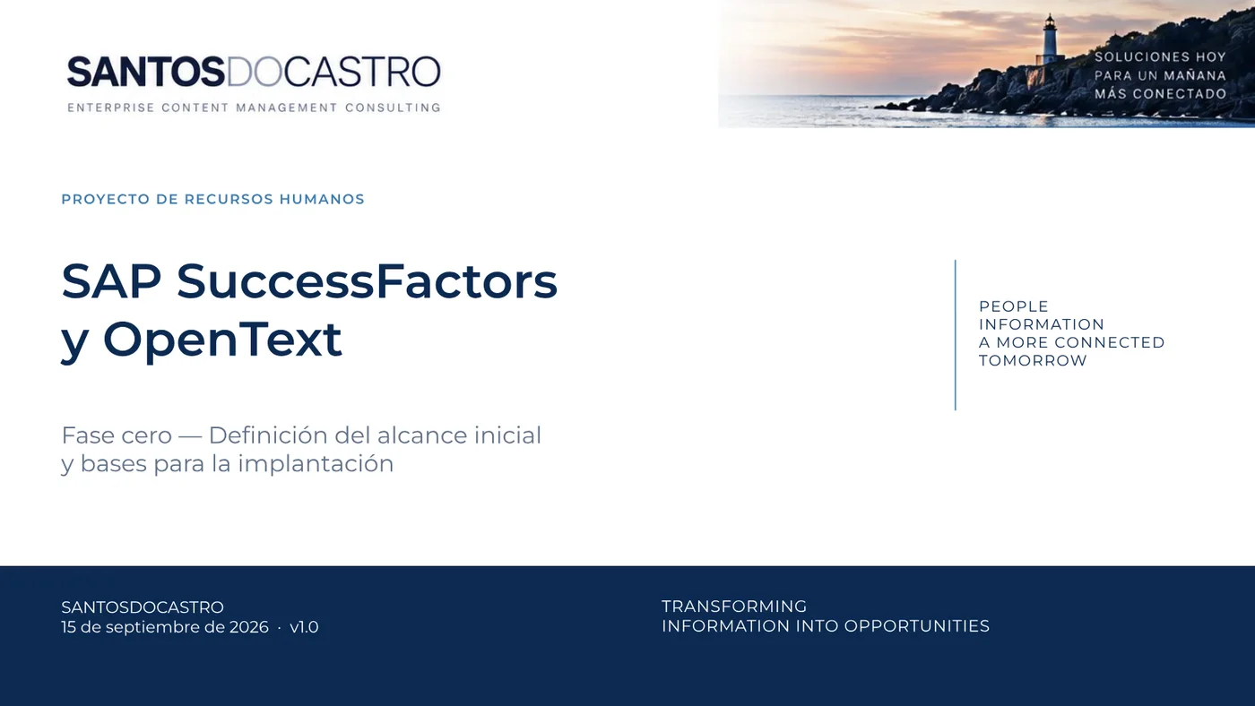 Previsualización de Fase cero para SAP SuccessFactors y OpenText Content Management